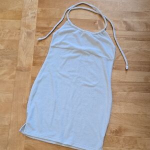 Light Blue Terry Halter Mini Dress Size S